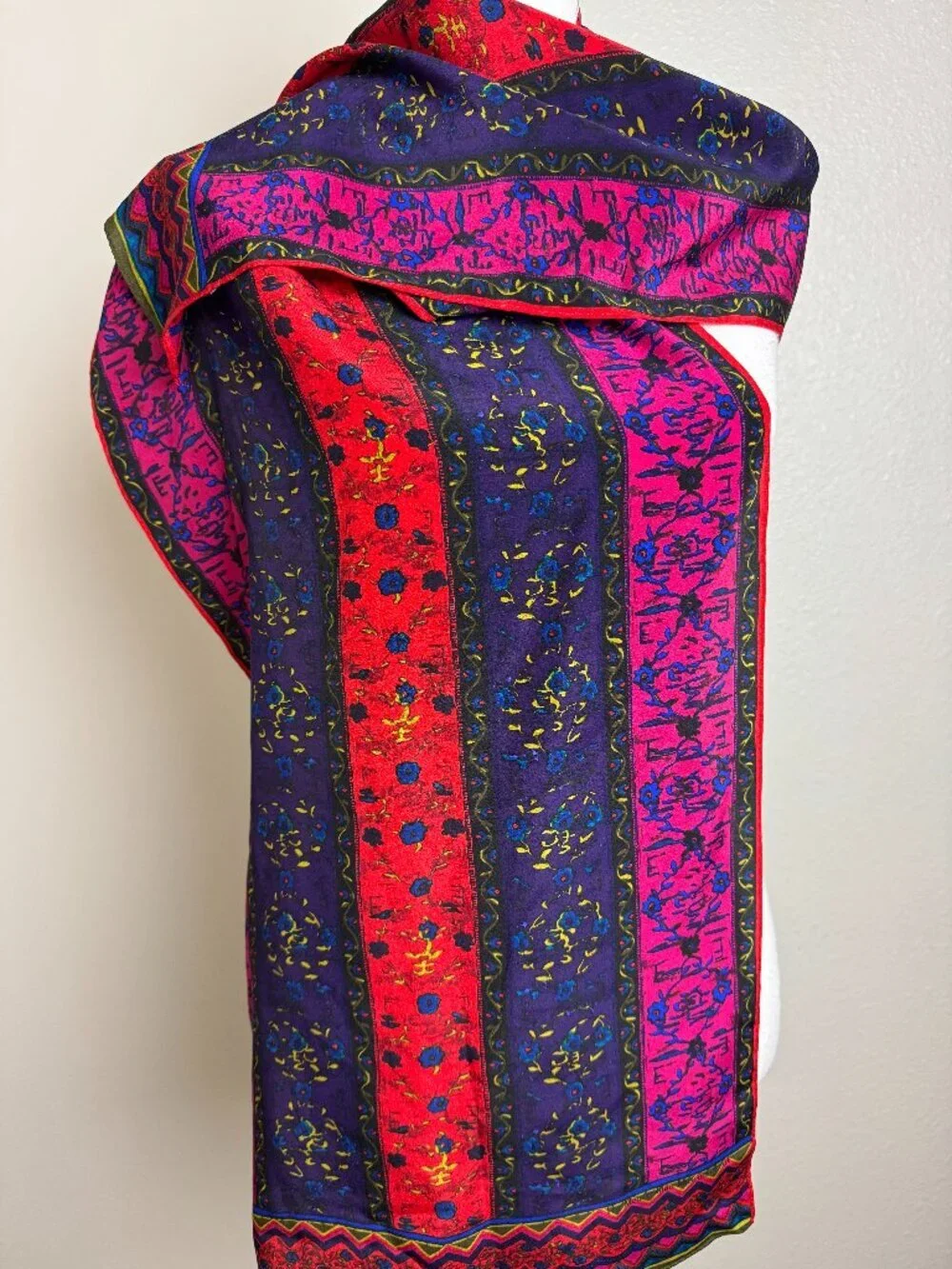 Metropolitan Museum of Art Silk Scarf Fuchsia & Purple & Red